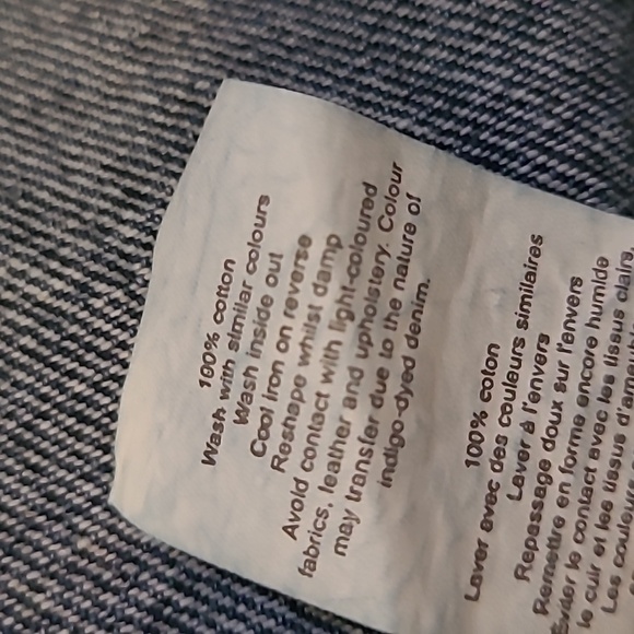 Boohoo Denim Quarter-Zip Pullover Jacket Sz 8 Cotton Dropped Shoulders Boxy - Picture 12 of 13